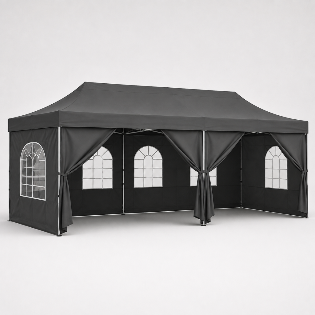 Faltpavillon 3 × 9 m – Anthrazit von Andre's Mietartikelverleih